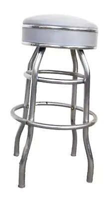 MCM Vintage 1960s Chrome 30  T SWIVELS Shop Bar Stool Mid Century Modern Retro • $114