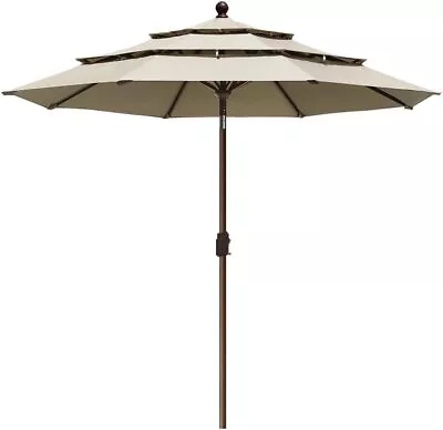 EliteShade USA 10-Year-Non-Fading Sunumbrella Solar 9ft 3 Tiers Market Umbrella • $189.99