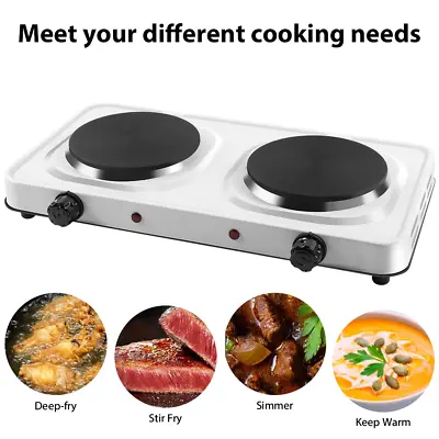 Portable Double Single Electric Hot Plate Table Top Cooker Hob 1000W/2000W Stove • £14.19