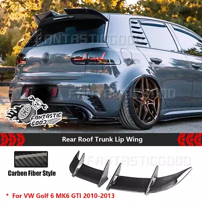 For VW Golf 6 MK6 GTI R 2010-13 Carbon Look Rear Roof Trunk Lip Wing Spoiler Kit • $54.89