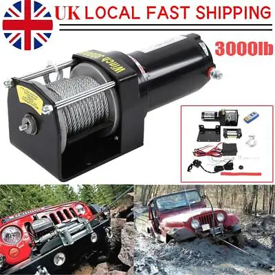 Electric Winch Scaffold Hoist Winch Crane Workshop Garage Cable Lift 3000LBS UK • £89.89