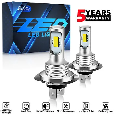 H7 LED Headlight Bulbs Kit High / Low Beam 6500K Super Bright White Lights 2x • $33.32