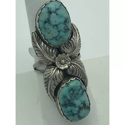 Vintage Sterling Silver Native American Turquoise Ring • $295