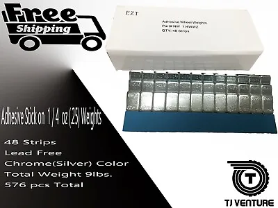 1box 1/4-oz Chrome Adhesive Tape Stick-on Wheel Weights 9 Lbs  • $23.99