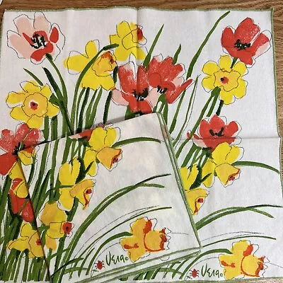 Vintage Vera Neumann Cloth Napkins Set Of 2 Floral • $12.99