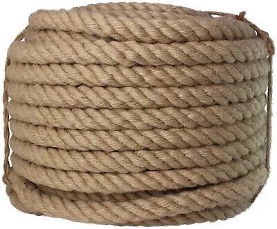 Twisted Manila Rope Jute Rope 1  X 200 Ft Natural Thick Hemp Rope For Nautical • $136.98