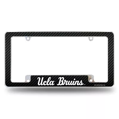 UCLA Bruins Chrome Metal License Plate Frame With Carbon Fiber Design • $21.97