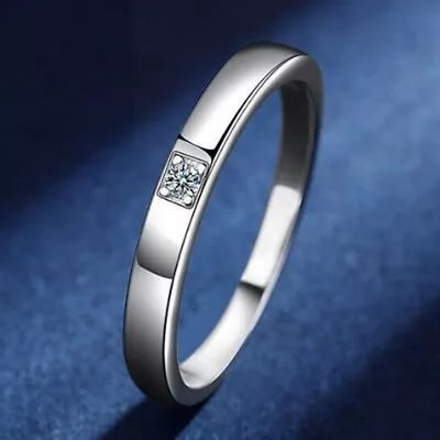 1.20Ctw Round Real Moissanite Solitaire Mens Wedding Band 14k White Gold Plated • $138.70