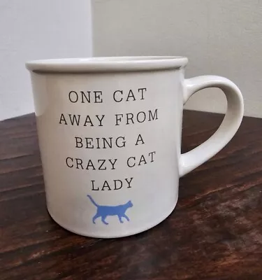 Cat Mug  One Cat Away From Being A Crazy Cat Lady  Coffee Tea Cup Cornwall  • £12.95