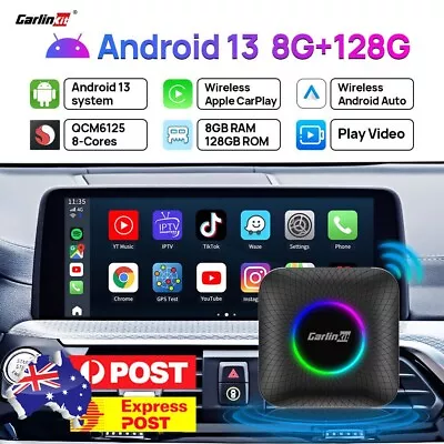 Carlinkit Android 13 Wireless Carplay Android Auto Multimedia Player Ai Box 128G • $208.49