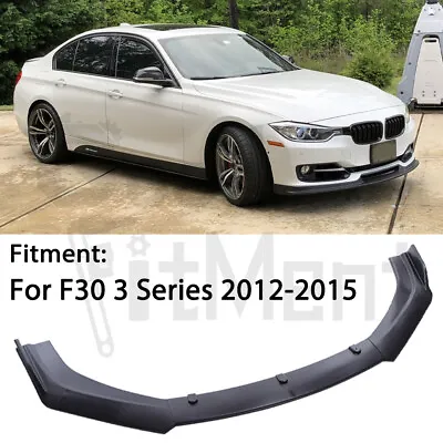 For F30 3 Series 2012-2015 Matte Black 3Pcs Front Bumper Lip Spoiler Splitter AU • $84.99