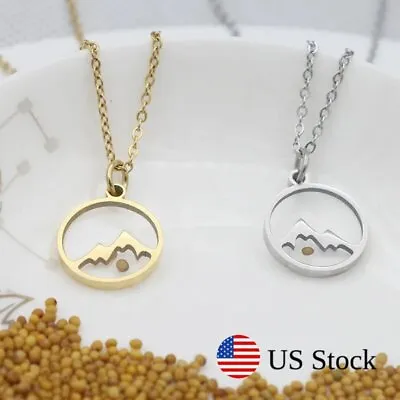 Stainless Steel Mountains Necklace Plated Tiny Mustard Seed Jewelry Party Gifts • $12.99
