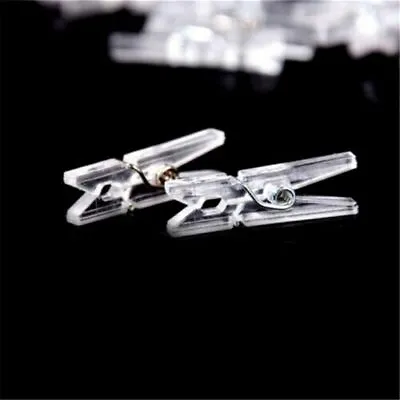 Clips Photo 20 Plastic Clothespin Doll Mini Paper Laundry Clear Peg Clips • £3.11