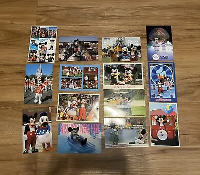 Vintage Walt Disney World Post Card Lot Of 14 80s-90s Mickey Mouse Lot A • $10.99