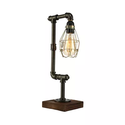 Industrial Steampunk Pipe Desk Lamp Craftsman Desk Lighting Wrought Iron Lamp • $49.99