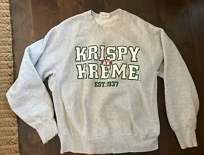 Vintage 90s Krispy Kreme Doughnuts Grey Sweatshirt Crewneck L Lee Brand Men’s • $24.40