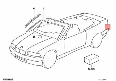 $77.39 • Buy Genuine BMW E36 Cabrio Coupe Windshield Moulding Trim Seal OEM 51311977607