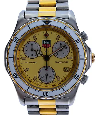 Vintage Tag Heuer 38mm Men's Two Tone 2000 Series Chronograph Watch Ref: CE1121! • $599.95