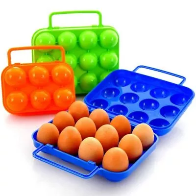 2/4/6/12 Grids Egg Storage Box Portable Egg Holder Container For Outdoor Camping • £5.27