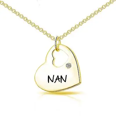 Gold Nan Heart Necklace Created With Zircondia® Crystals • £9.99