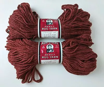 Aunt Lydia's Heavy Rug Yarn Rust Dark Reddish Brown #235 Lot Of 2 Skeins • $13.95