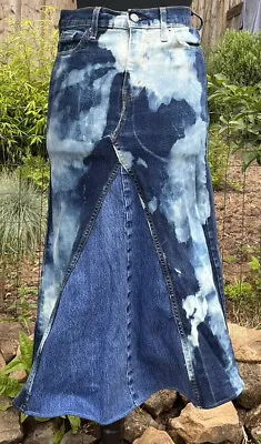 £19.99 • Buy Levi’s 510 Women Blue Tie Dye Reworked Denim Maxi Skirt W30 Inch / L33 Inch