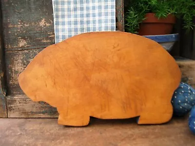 Antique Wood Bear Shaped Bread Cutting Board Blue Milk Paint • $25