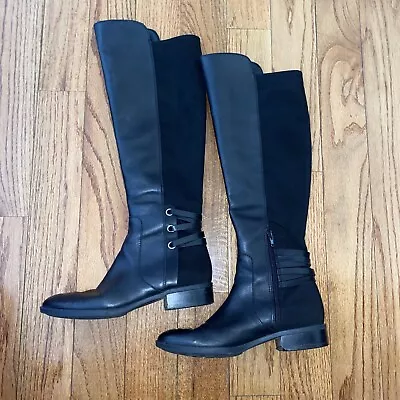 Woman’s Vince Camuto Black Calf Leather Tall Shaft Boots Size 7.5M Preowned • $34.80