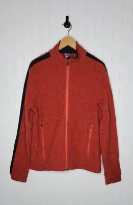 Ibex Full Zip Sweater Jacket Merino Wool Men's Size Medium Orange Outdoor • $52