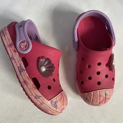 Crocs Girls Mermaid Under The Sea Shoes Size 11 Fit Like 10 Pink • $19.99