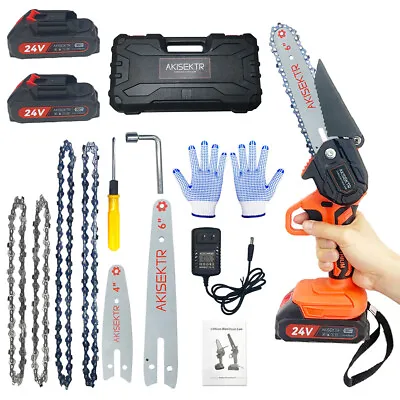 6  Mini Handheld Electric Chainsaw Cordless Chain Saw 24V 550W Battery Power • $32.99