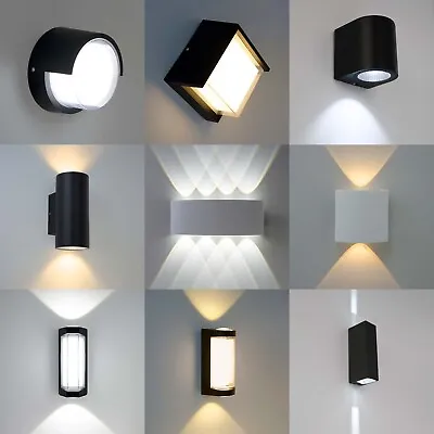 Modern LED Wall Lights Up Down Sconce IP54 Indoor Outdoor Durable Light Fixtures • £22.95