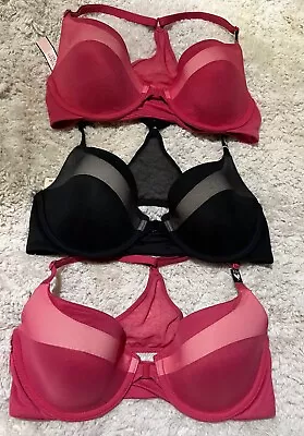 Victoria's Secret Mesh Racerback Lined Demi Front Close Colorblock Bra BBV • $15.99