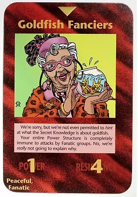 Illuminati New Order Card - Goldfish Fanciers - INWO Limited Ed. 1995 OOP • £20