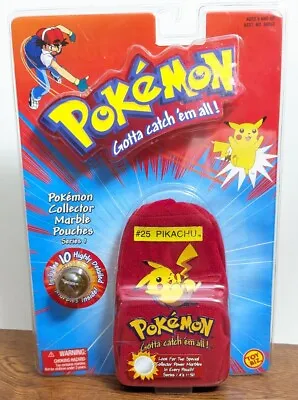 Vintage Pokemon 1999 Collector Marble Pouch Series 1 Red Pikachu / Ratata • $95
