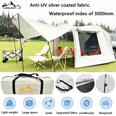 Car Trunk Rear Tent Universal SUV Tailgate Camping Shelter Anti-UV Waterproof UK • £120.89