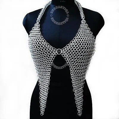 Sexy Chainmail Halter Neck Top Chainmail Dress Clubwear Costume Party Top • £46.39