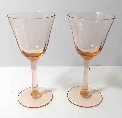 Pair Of 2 Early Vintage Pink Depression Glass Stemware Cordials • $9.99