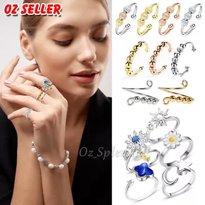 $9.75 • Buy Fidget Ball Anti-anxiety Spinner Ring Adjustable Rotating Meditation Ring NEW OZ