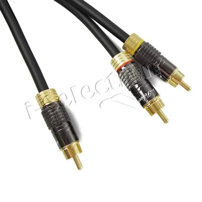0.5m Premium Subwoofer Audio Cable 1 RCA To 2 RCA Y Splitter Cord Gold Plated • $24.99