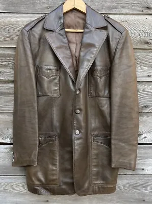 Roger & Gallet Monsieur Paris Leather Jacket Vintage RARE Men 36~ Antler Buttons • $33.43