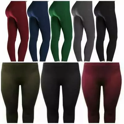 £6.99 • Buy Ladies Thermal Leggings Thick Winter Fleece Lined Warm High Waist Tummy Control
