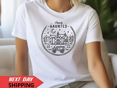 Premium Classic T-Shirt For MenT-shirt For Women Hallowen Tees Happily Haunted • £5.99