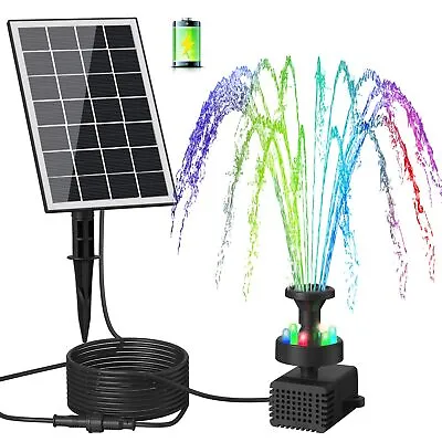 Solar Fountain With 2000 Battery - Work On Cloudy Days - 2023 Upgrade 3.5W Glass • $20.45