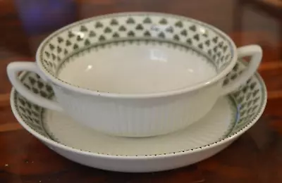 Adams English Ironstone Lincoln Green  Shamrock  Soup Bowl And  Saucer • £18