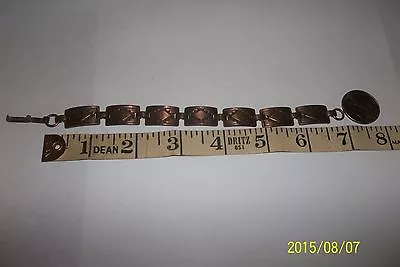 Vintage Copper Southwestern Indian Design Bracelet With 7 Panels Jewelry  • $13.99