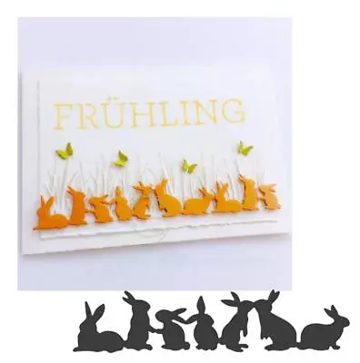 Metal Cutting Dies Easter Rabbits Stencils DIY Scrapbooking Decorative Embossing • £3.13