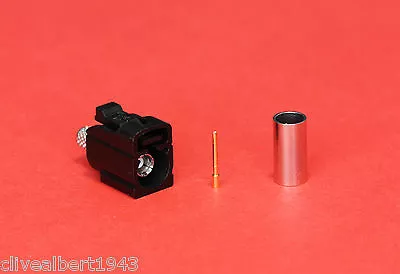 1 X FAKRA  Analogue Radio  Female RG58 Black Code A Connector  NEW  • £6.94