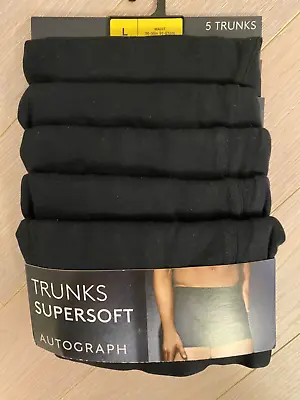 RRP £38 Marks & Spencer AUTOGRAPH 5pk Supima Cotton Blend Trunks - Black • £29.99