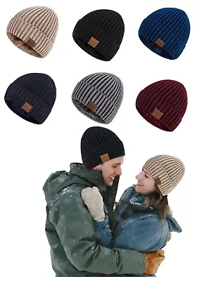 Beanie Hat Men Women Winter Warm Fleece Lined Thermal Trendy Thick Knit Skull • $25.77